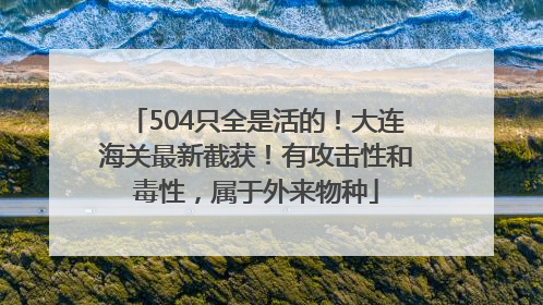504只全是活的！大连海关最新截获！有攻击性和毒性，属于外来物种
