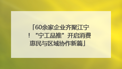 60余家企业齐聚江宁！“宁工品推”开启消费惠民与区域协作新篇