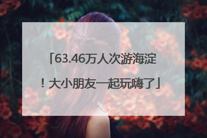 63.46万人次游海淀！大小朋友一起玩嗨了
